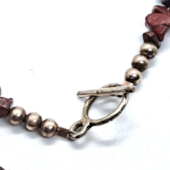 Red jasper nugget beads glass heart toggle clasp - Picture 4 of 7